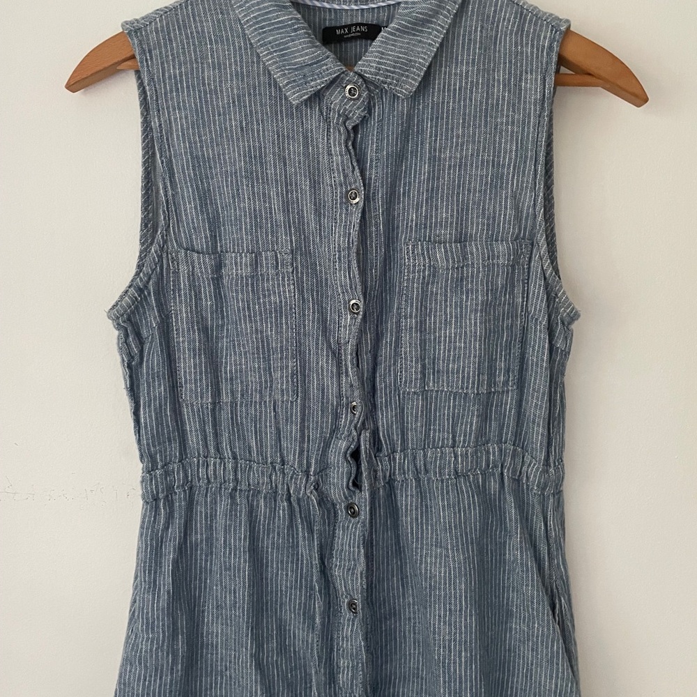 Denim Pinstripe Dress